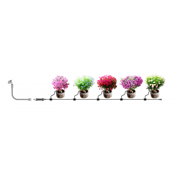 Комплект мікрокрапельного поливу Gardena Micro-Drip-System Starter Set M automatic для квіткових горщиків або вазонів з таймером Flex (13002-20)
