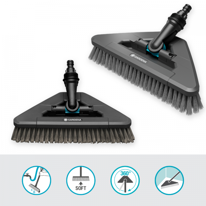Щітка поворотна на шарнірі Gardena Cleansystem 27/13 см, м'яка (18812-20)