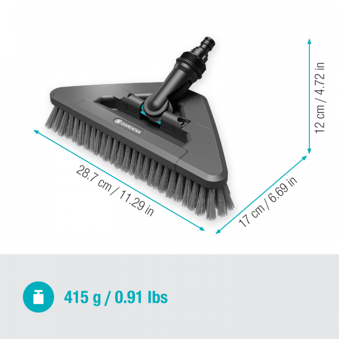 Щітка поворотна на шарнірі Gardena Cleansystem 27/13 см, м'яка (18812-20)
