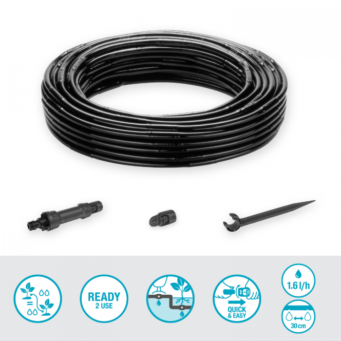 Комплект поливу Gardena Micro-Drip-System для рядного поливу 25 м, 1.6 л/год (13500-20)