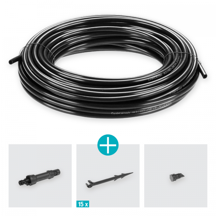 Базовий комплект поливу шланга-дощувача Gardena Micro-Drip-System 15 м, 1,5 л/год (13010-20)